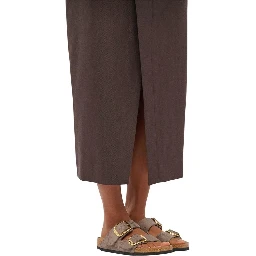 Gray Synthetic Flat Sandals