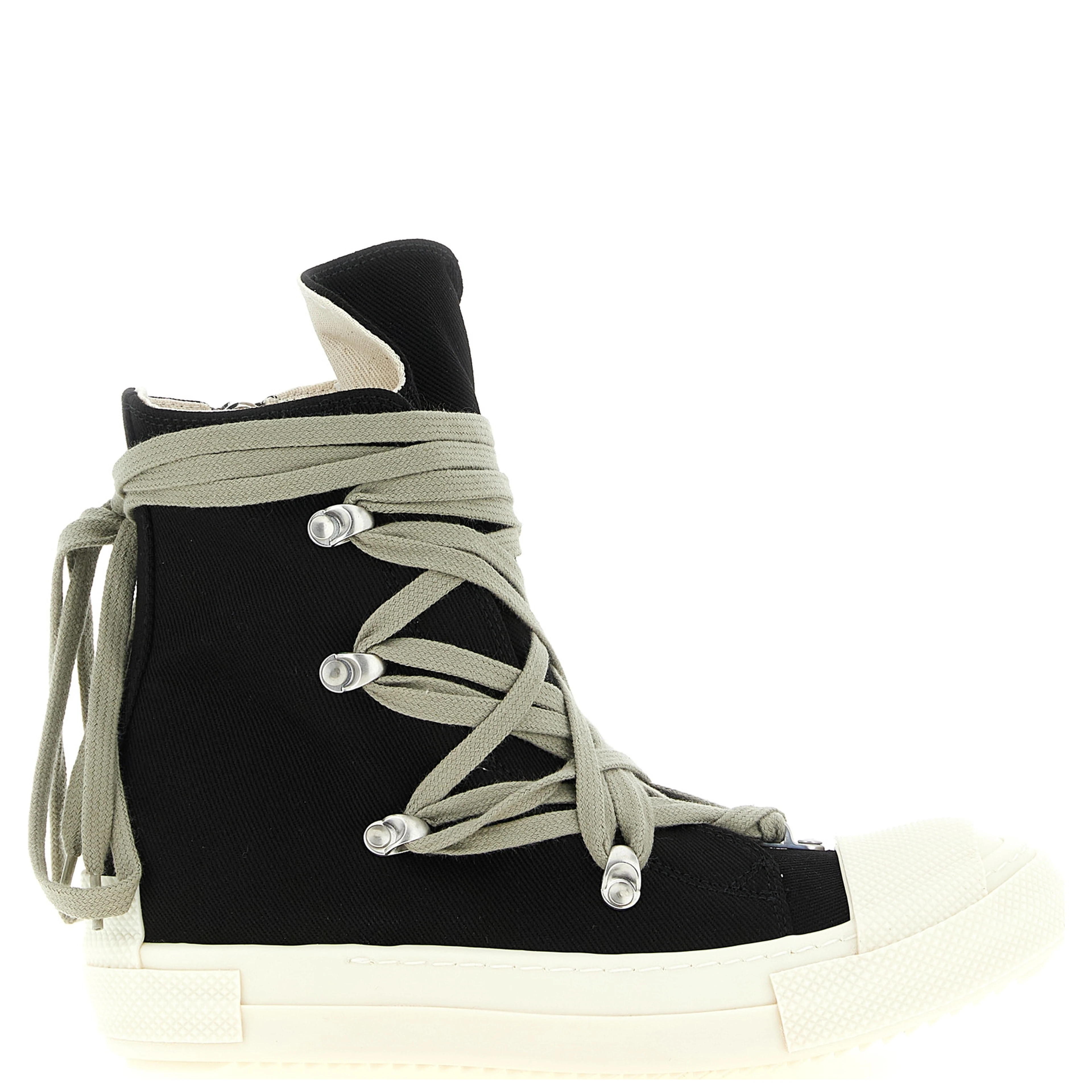 Black Cotton High Top Sneakers
