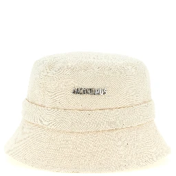 Beige Cotton Bucket Hat