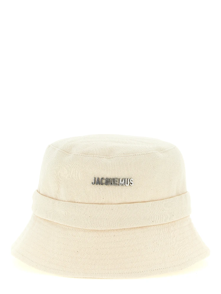 Beige Cotton Bucket Hat