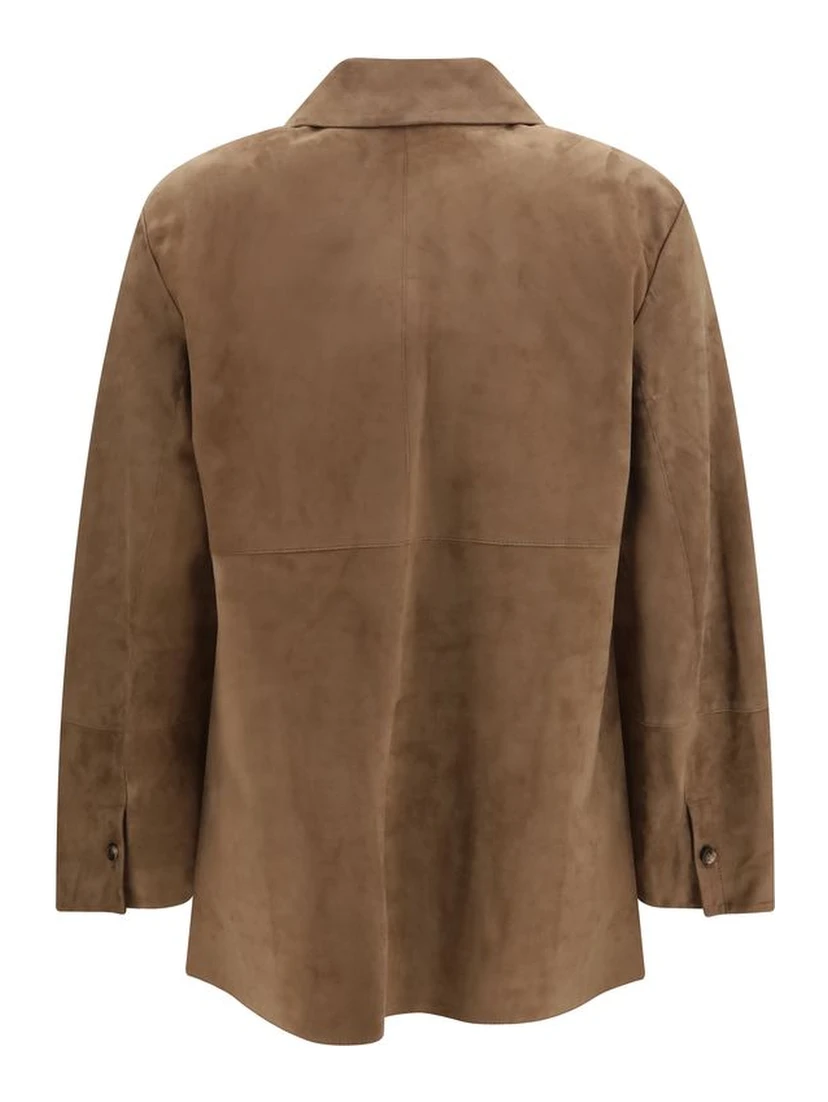 Brown Lamb Ovis Aries Aries Leather Jacket