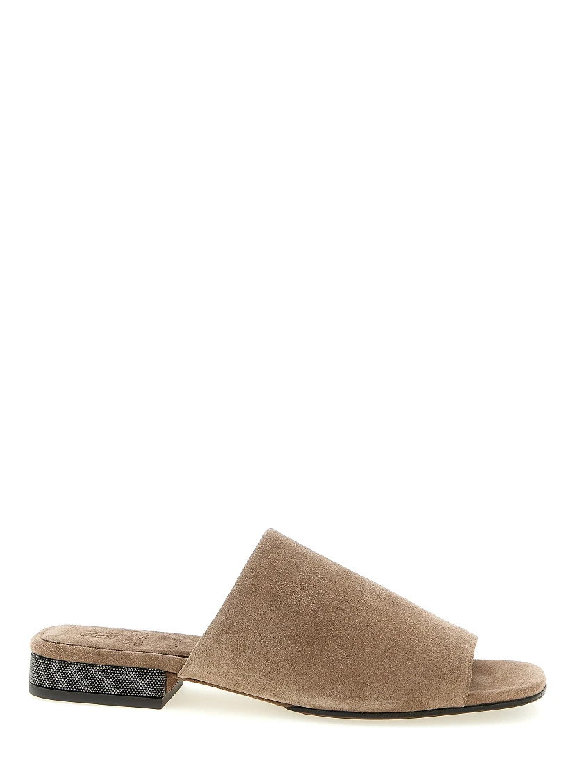 Brown Calfskin Slides