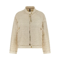 Beige Polyamide Full-Length Jacket