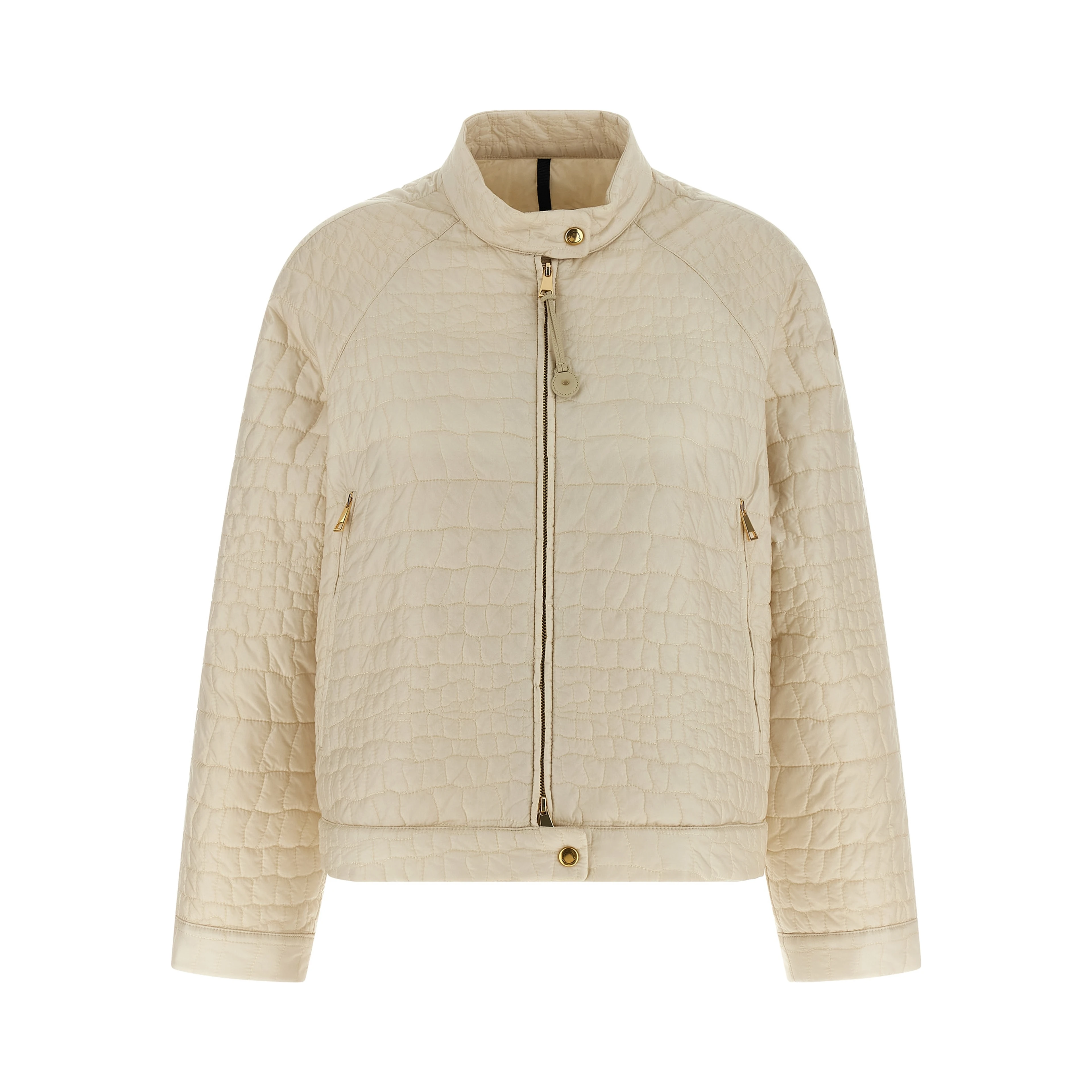 Beige Polyamide Full-Length Jacket