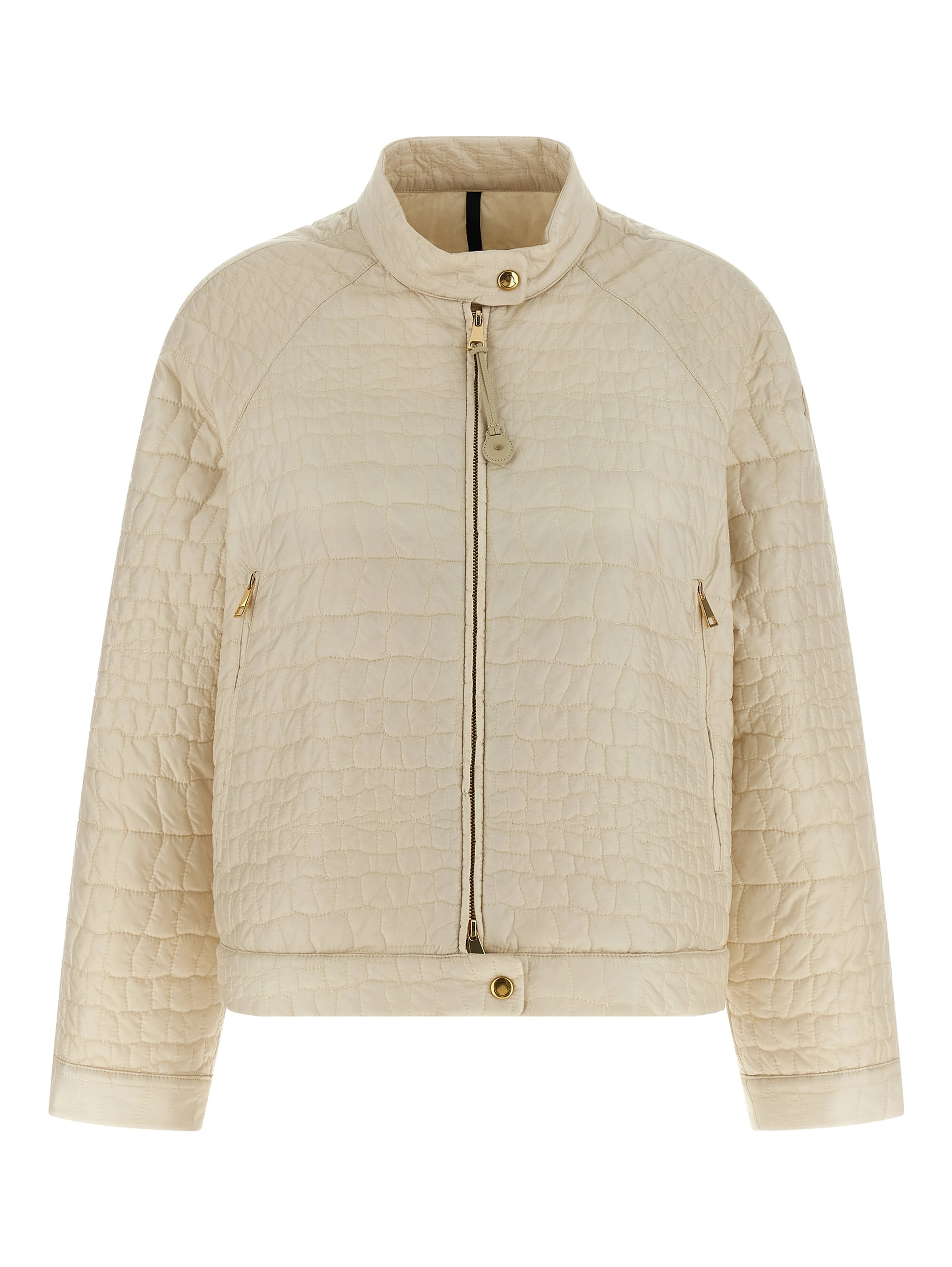 Beige Polyamide Full-Length Jacket