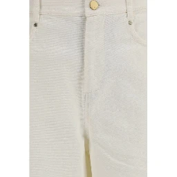 White Cotton Casual Pants