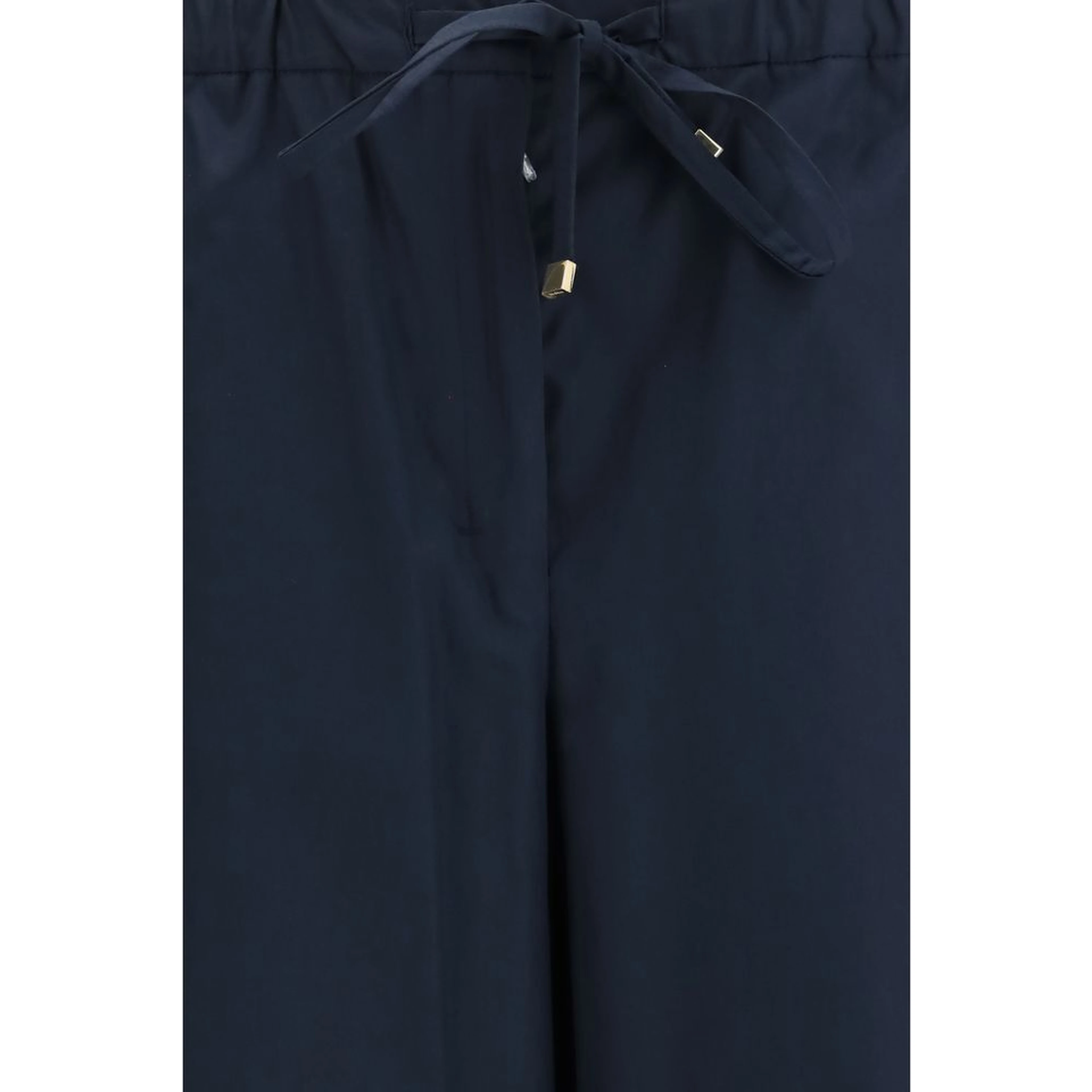 Blue Cotton Casual Pants