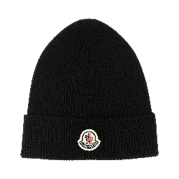 Black Virgin Wool Beanie