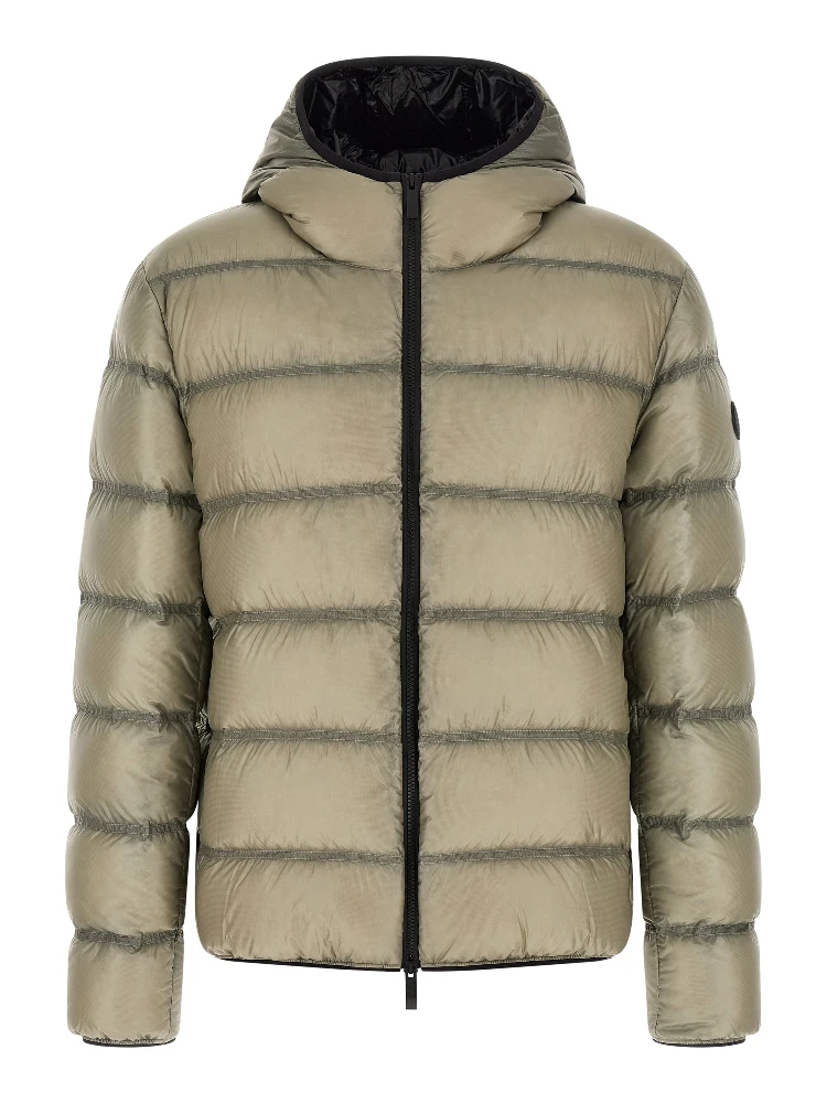 Beige Polyamide Full-Length Jacket
