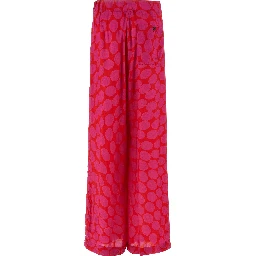 Fuchsia Viscose Casual Pants