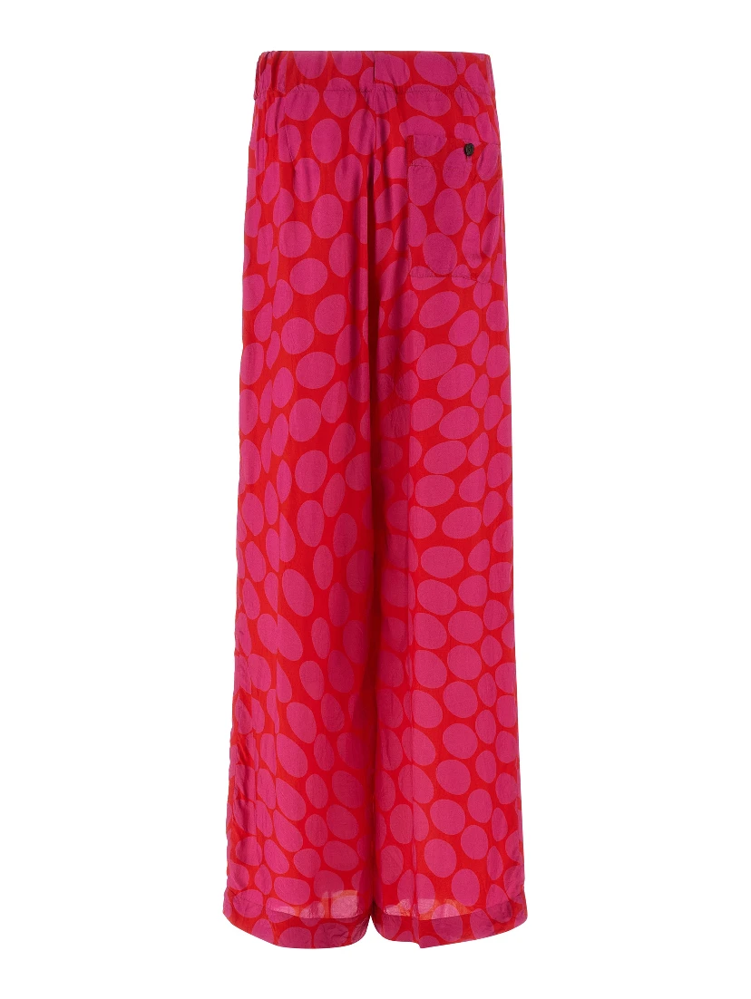 Fuchsia Viscose Casual Pants
