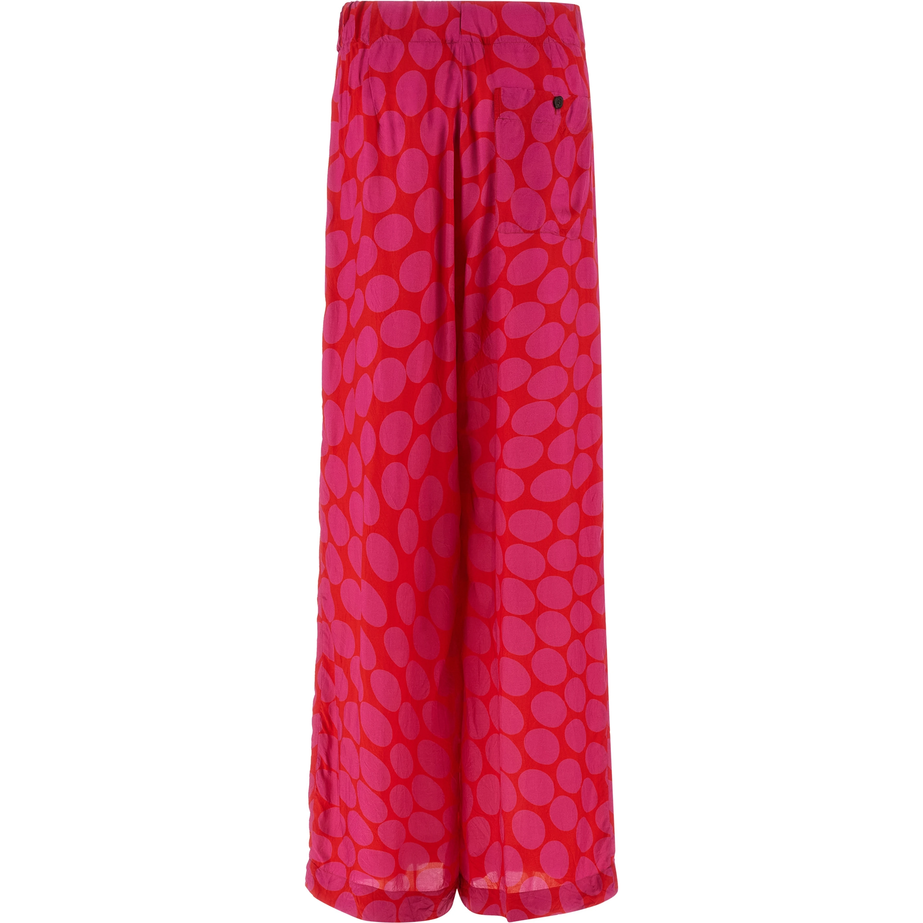 Fuchsia Viscose Casual Pants