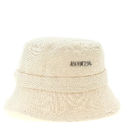Beige Cotton Bucket Hat