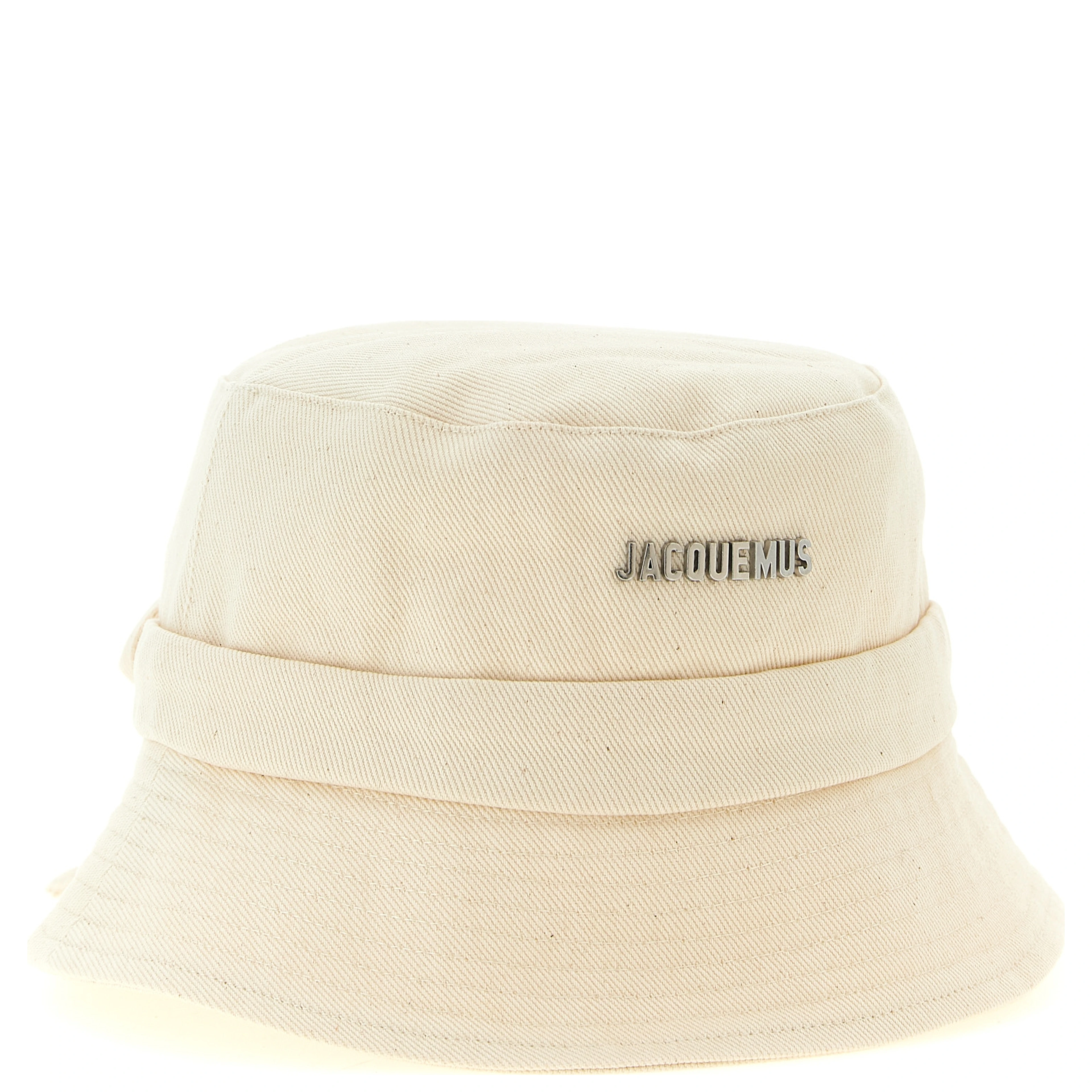 Beige Cotton Bucket Hat