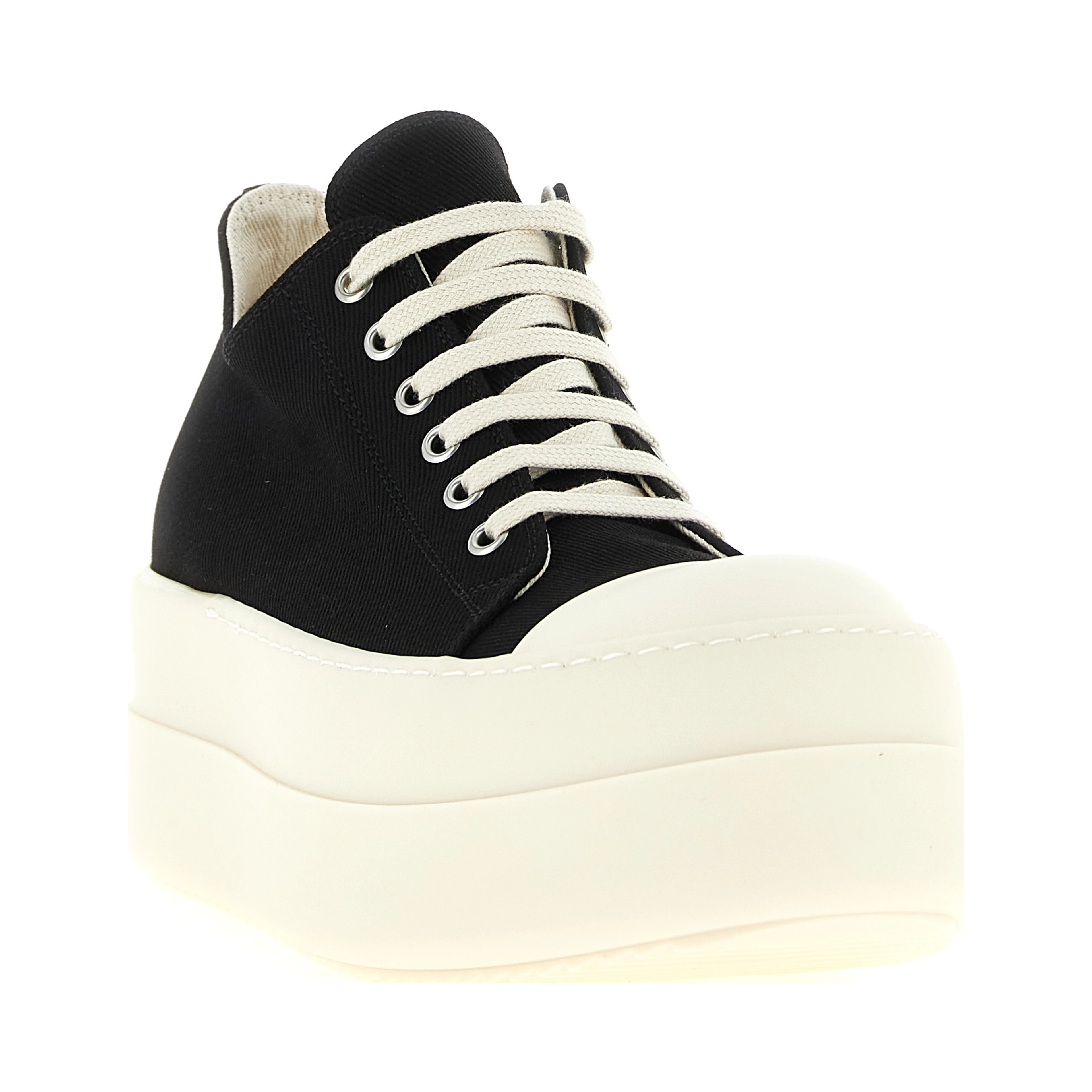 Black Cotton Chunky Sneakers
