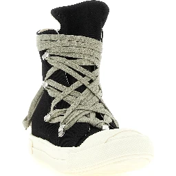 Black Cotton High Top Sneakers