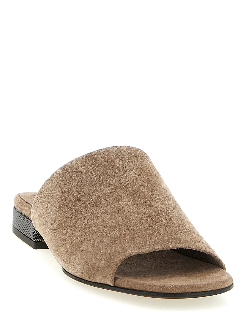 Brown Calfskin Slides