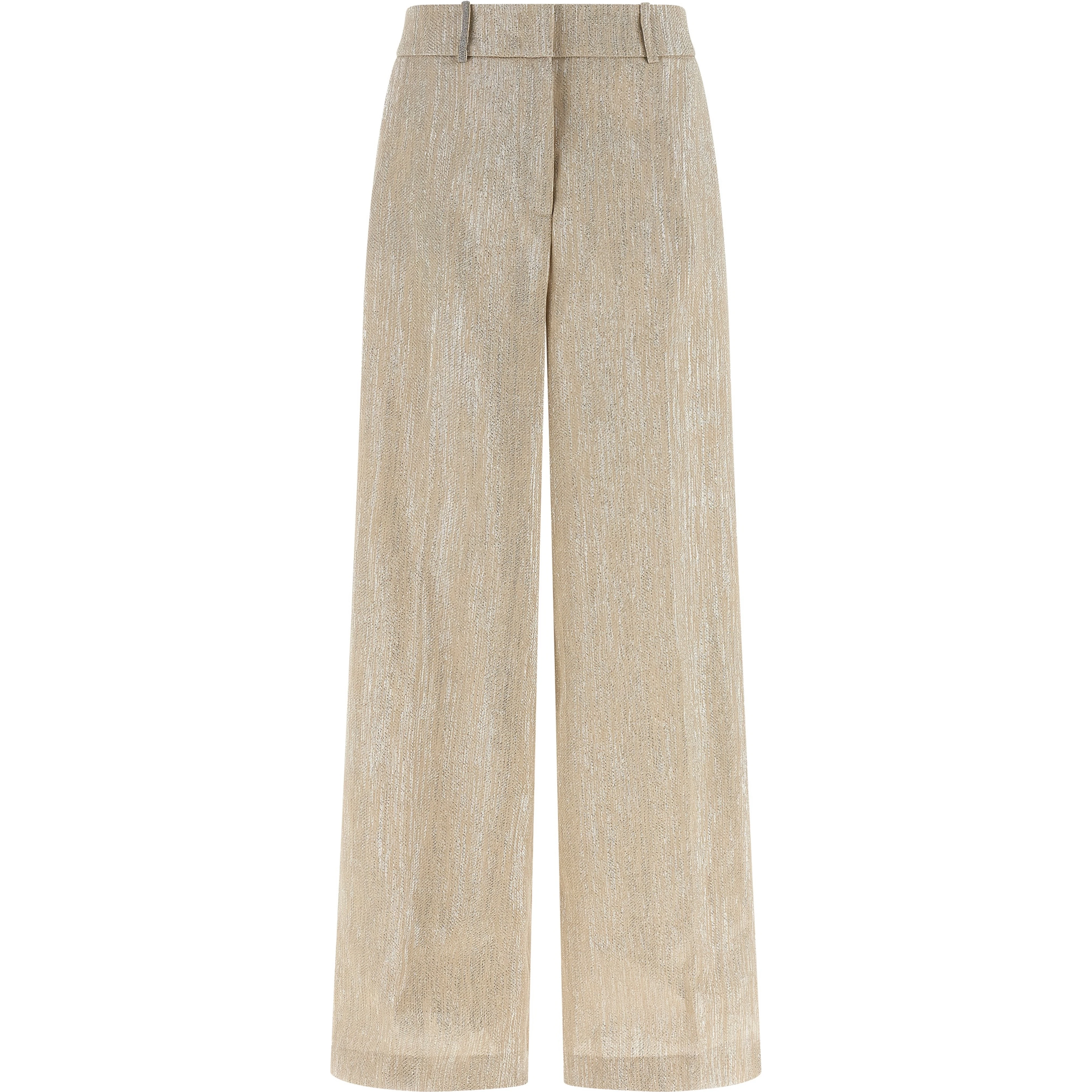 Beige Viscose Casual Pants