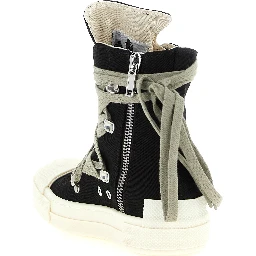 Black Cotton High Top Sneakers