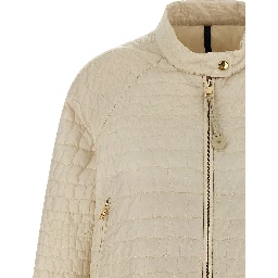 Beige Polyamide Full-Length Jacket