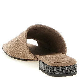 Brown Calfskin Slides