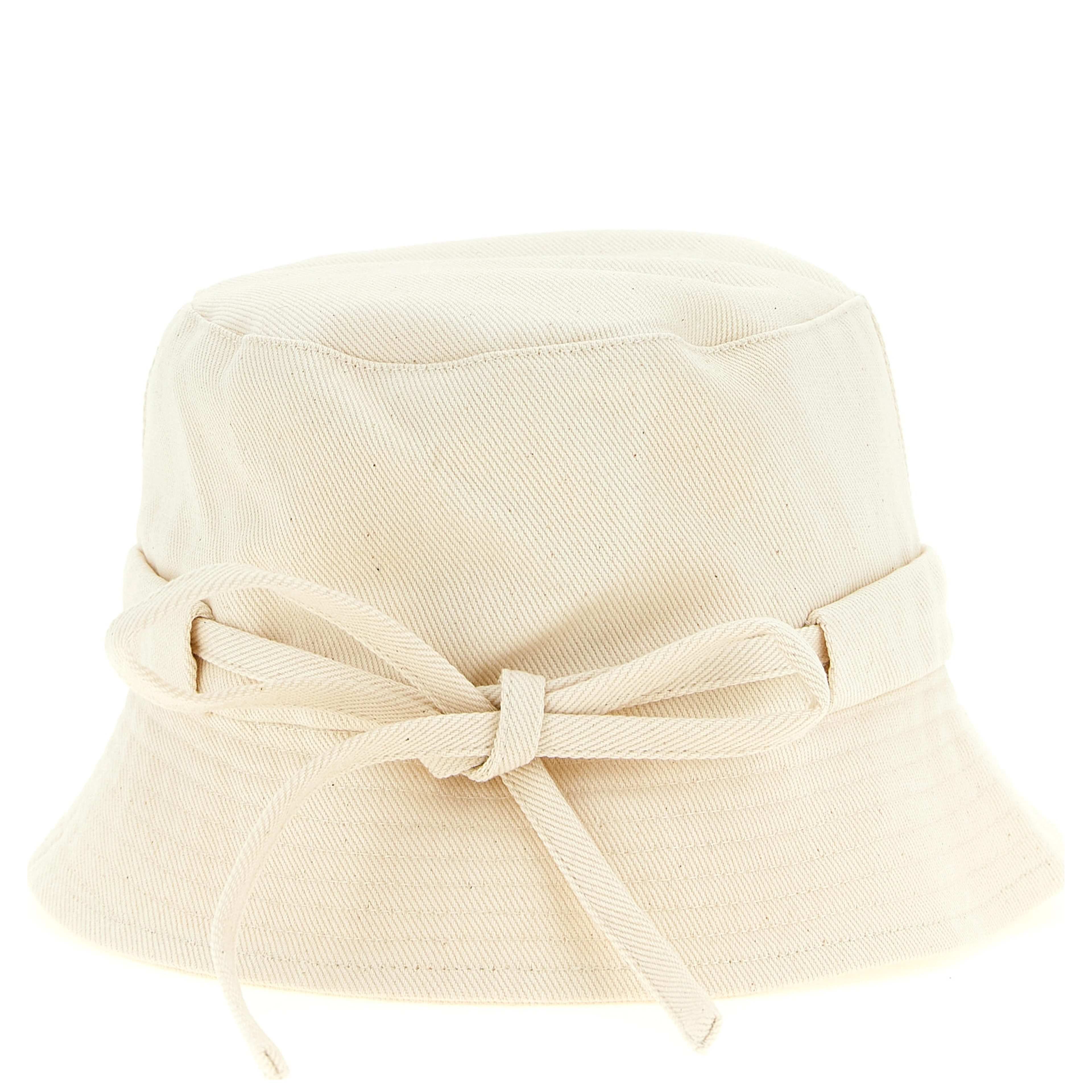 Beige Cotton Bucket Hat