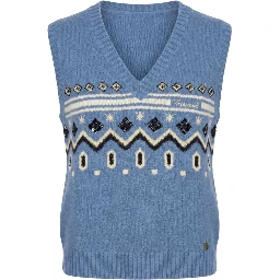 Blue Nylon Women Sweater Vest