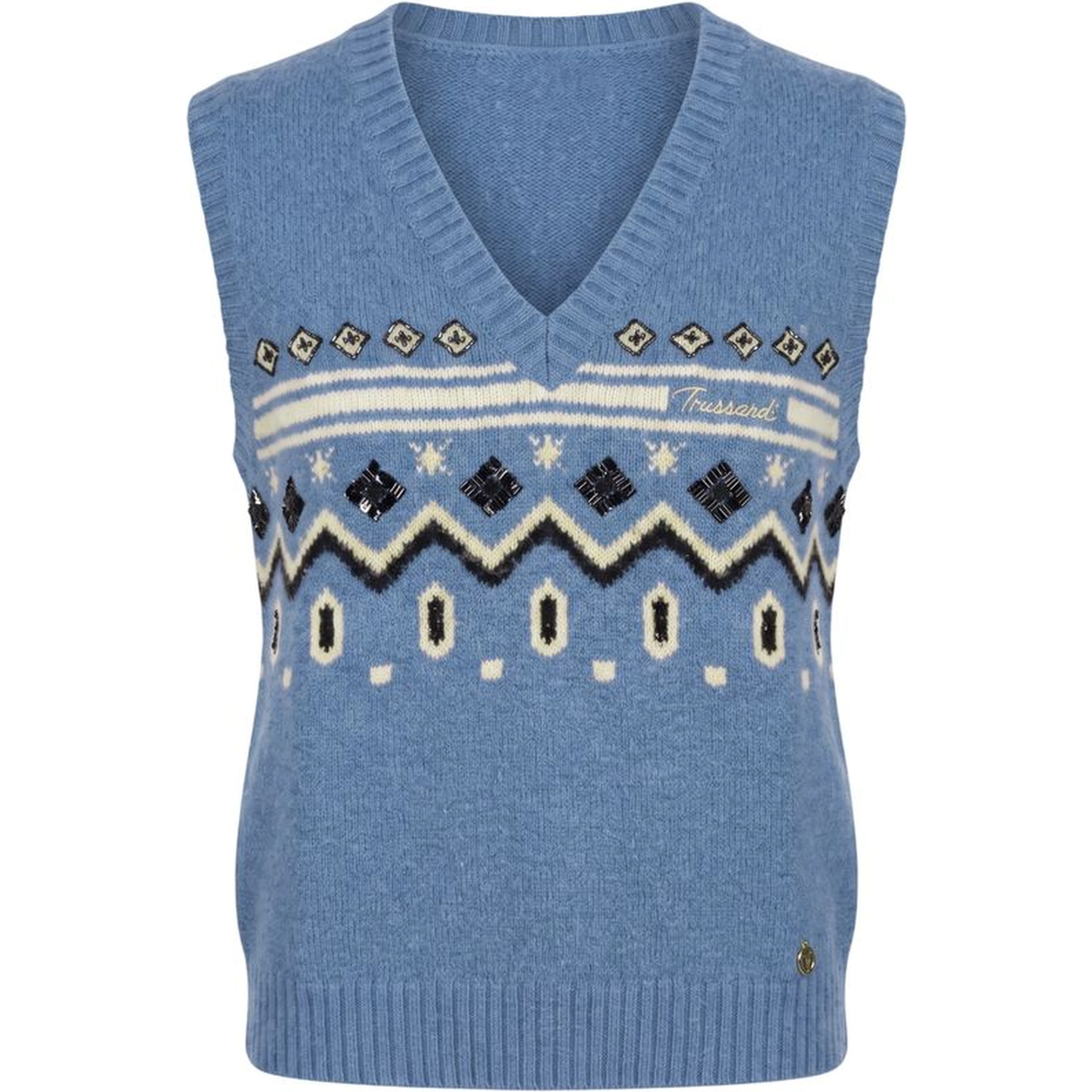 Blue Nylon Women Sweater Vest