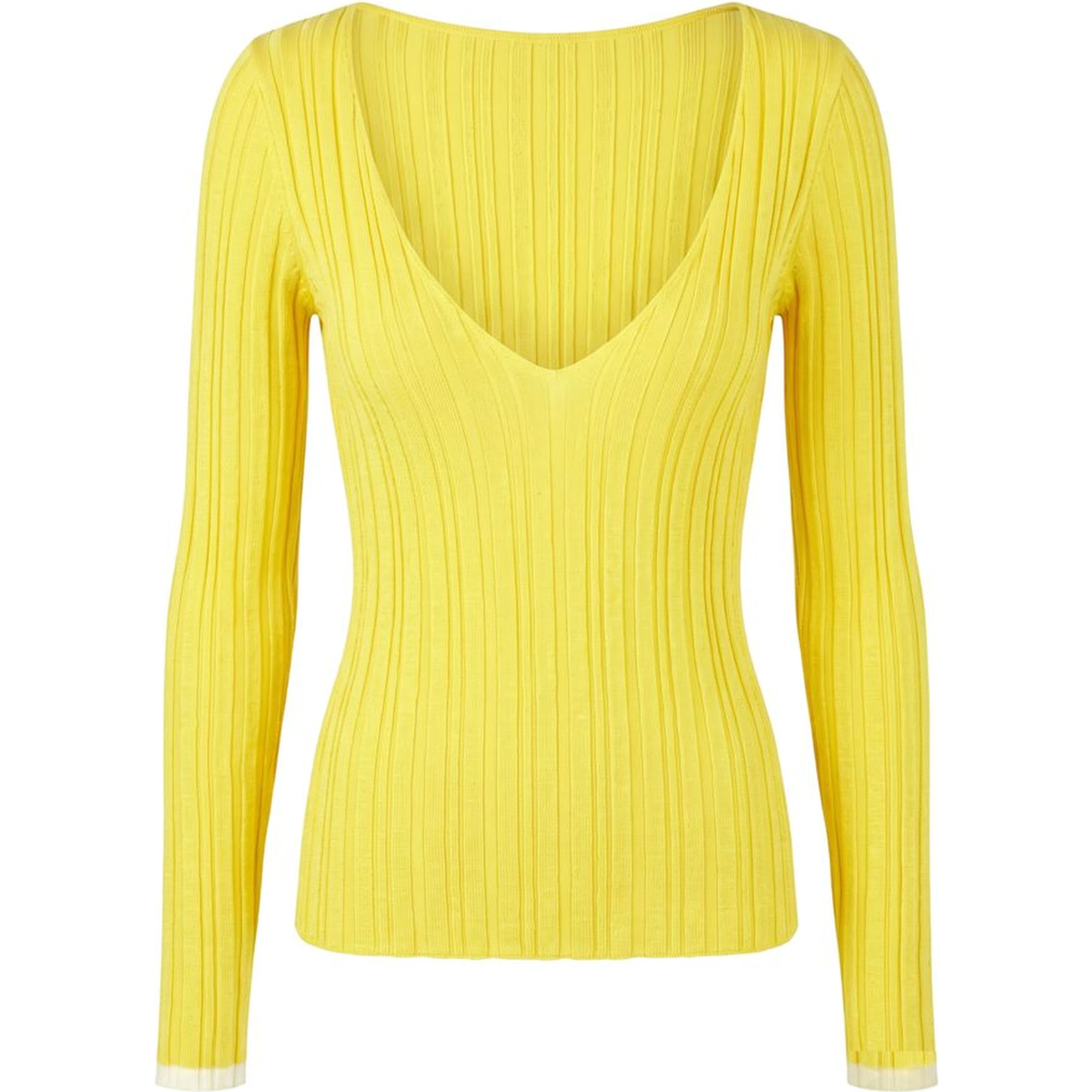 Yellow Viscose Women Sweater