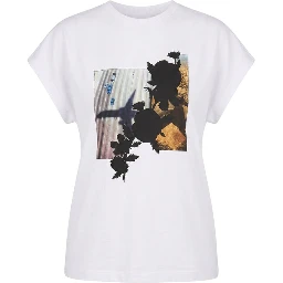 White Cotton Women T-Shirt