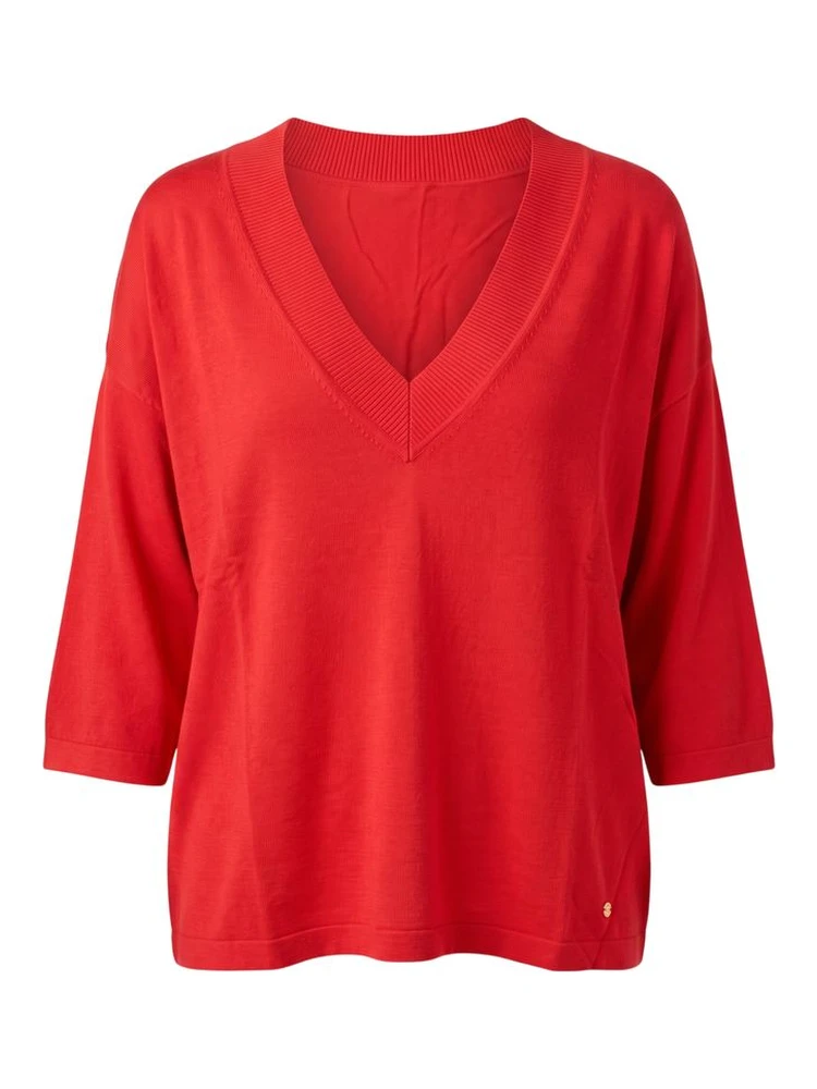 Red Viscose Women Sweater