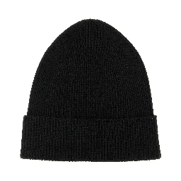 Black Virgin Wool Beanie
