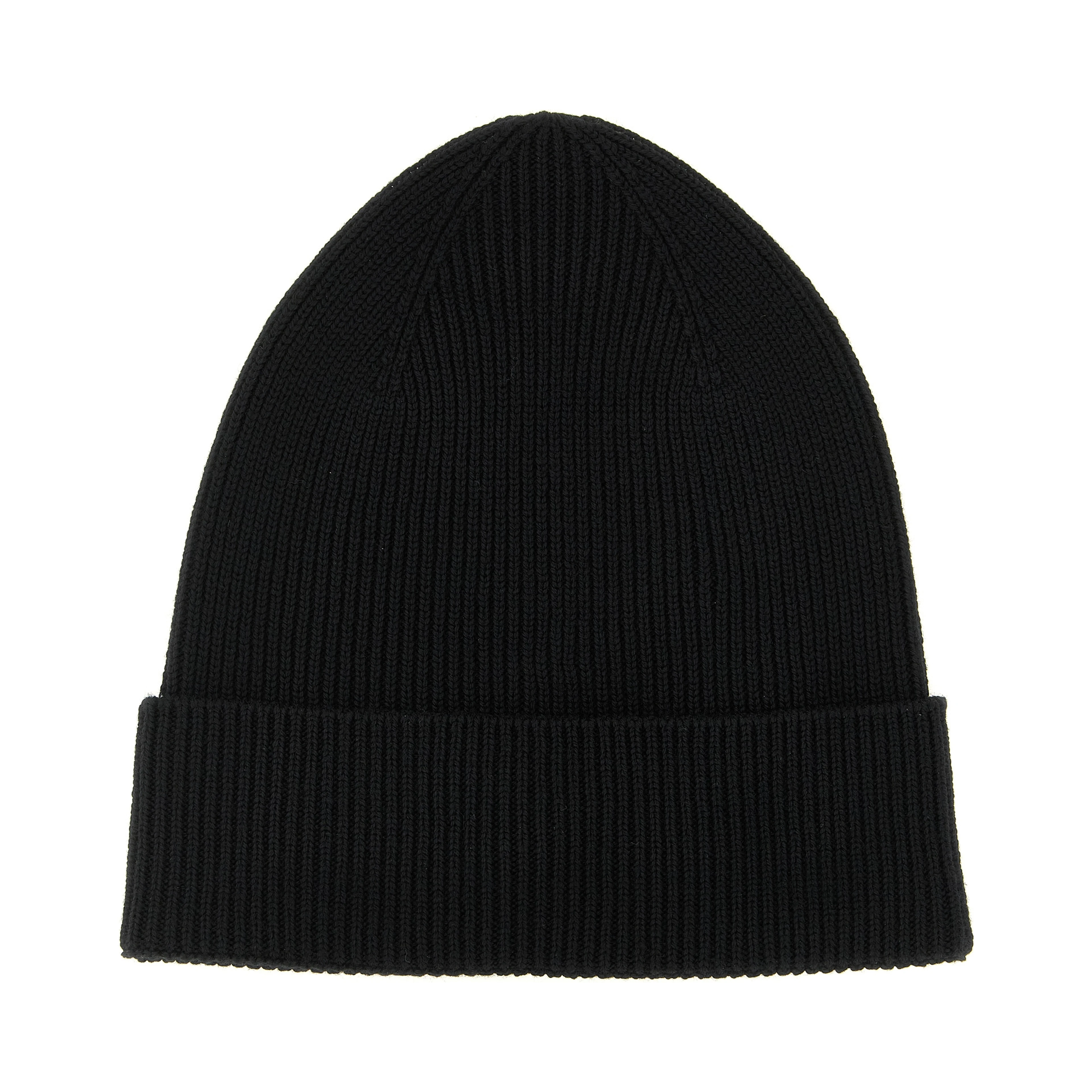 Black Virgin Wool Beanie