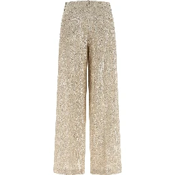Beige Viscose Casual Pants