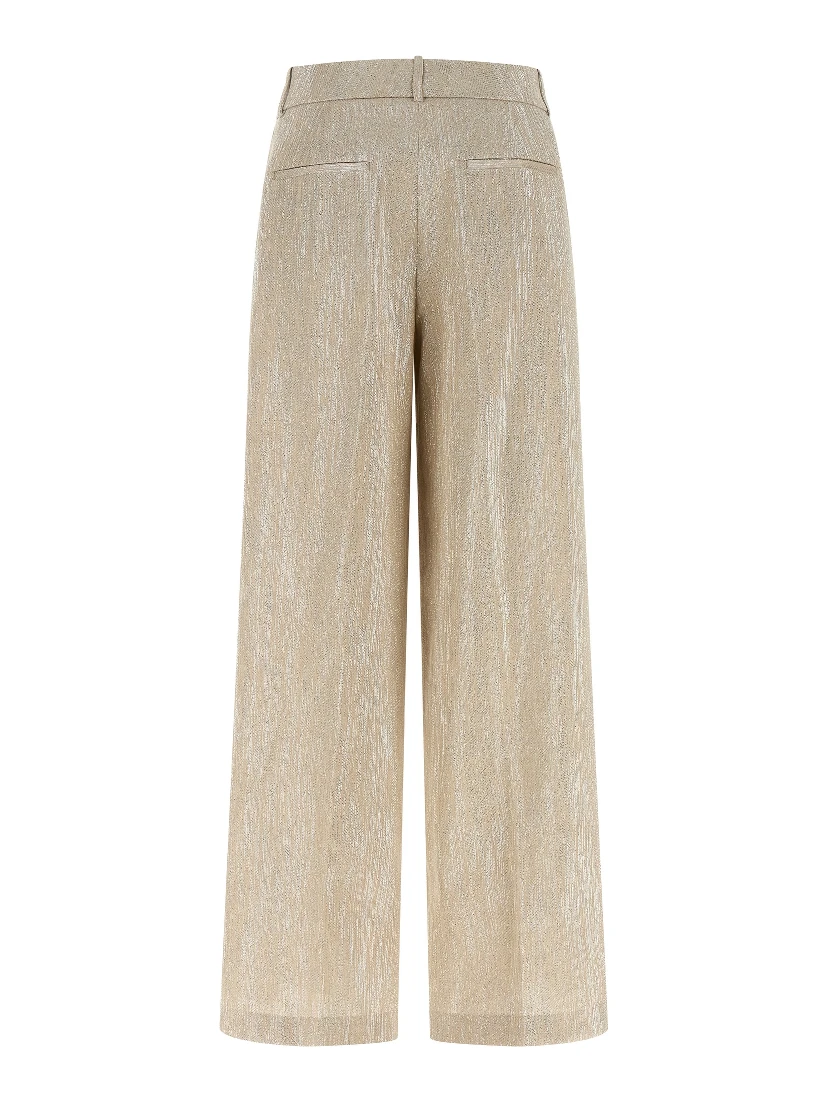 Beige Viscose Casual Pants