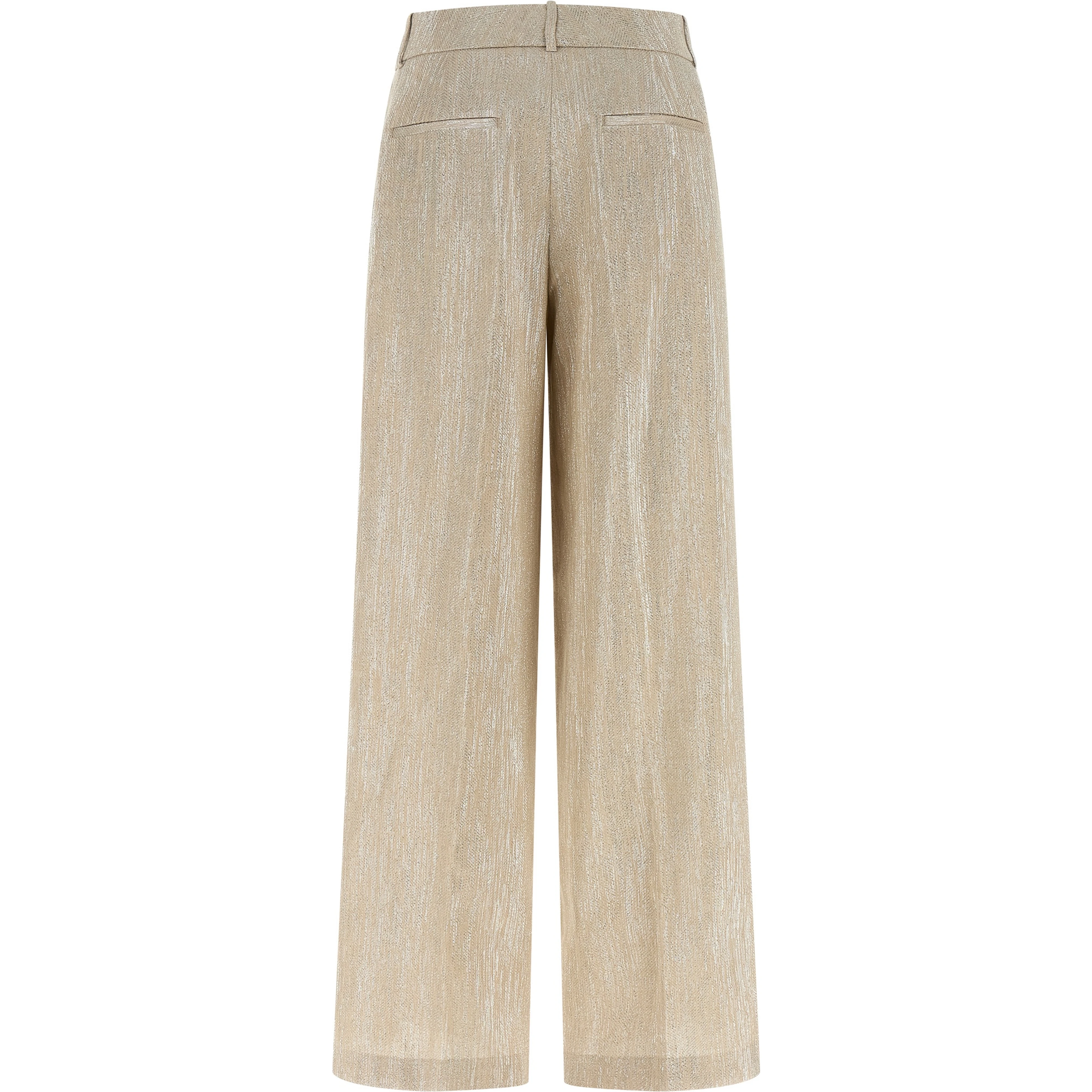 Beige Viscose Casual Pants