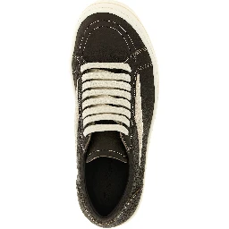 Brown Lamb Leather Low Top Sneakers