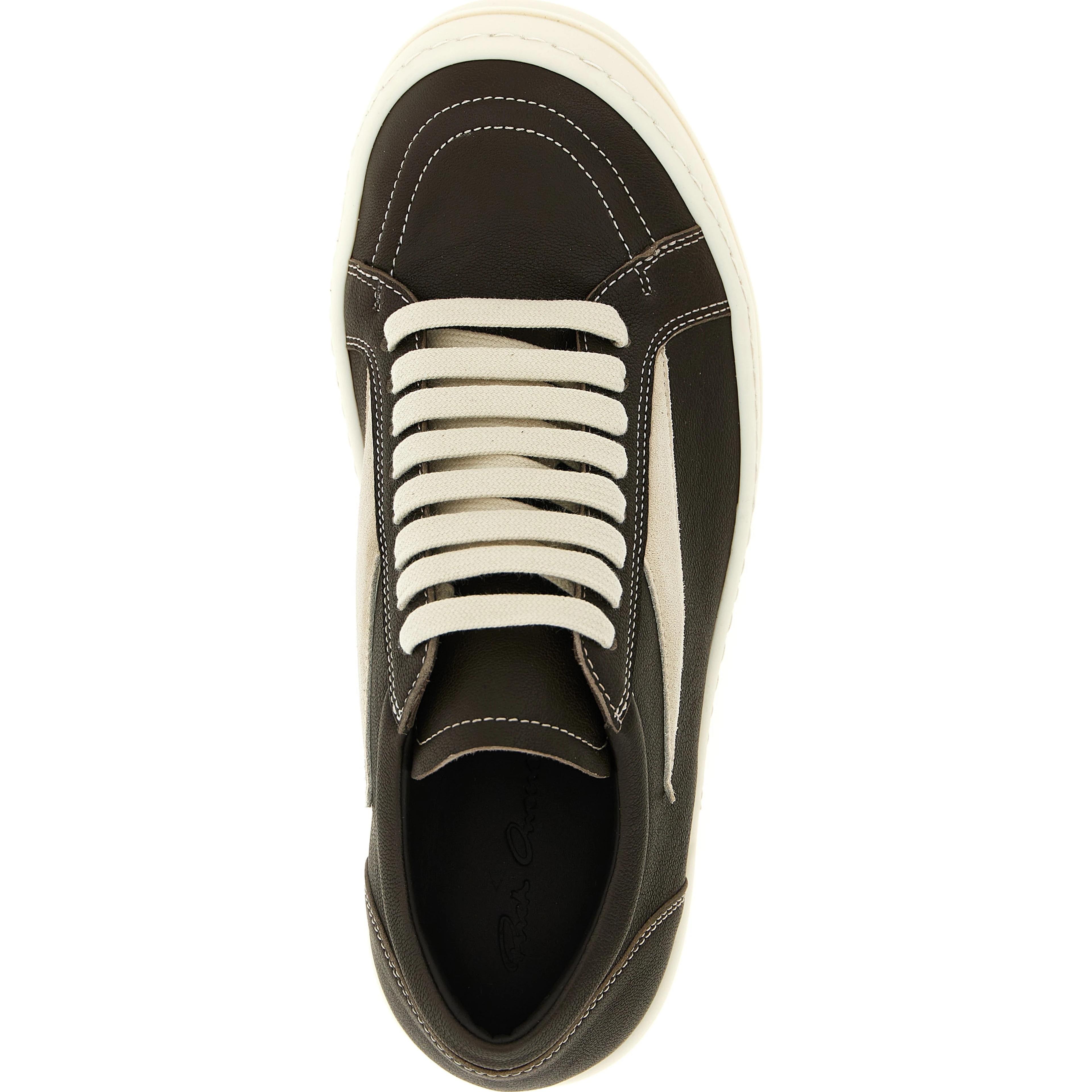 Brown Lamb Leather Low Top Sneakers