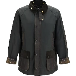 Bicolor Cotton Full-Length Jacket
