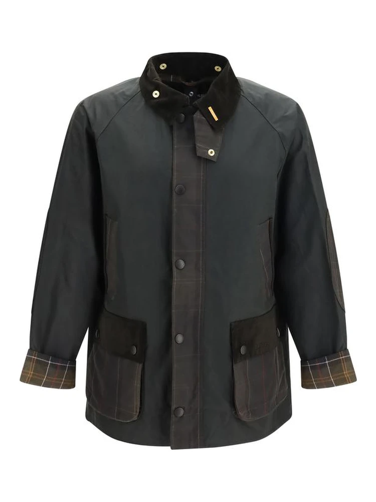 Bicolor Cotton Full-Length Jacket