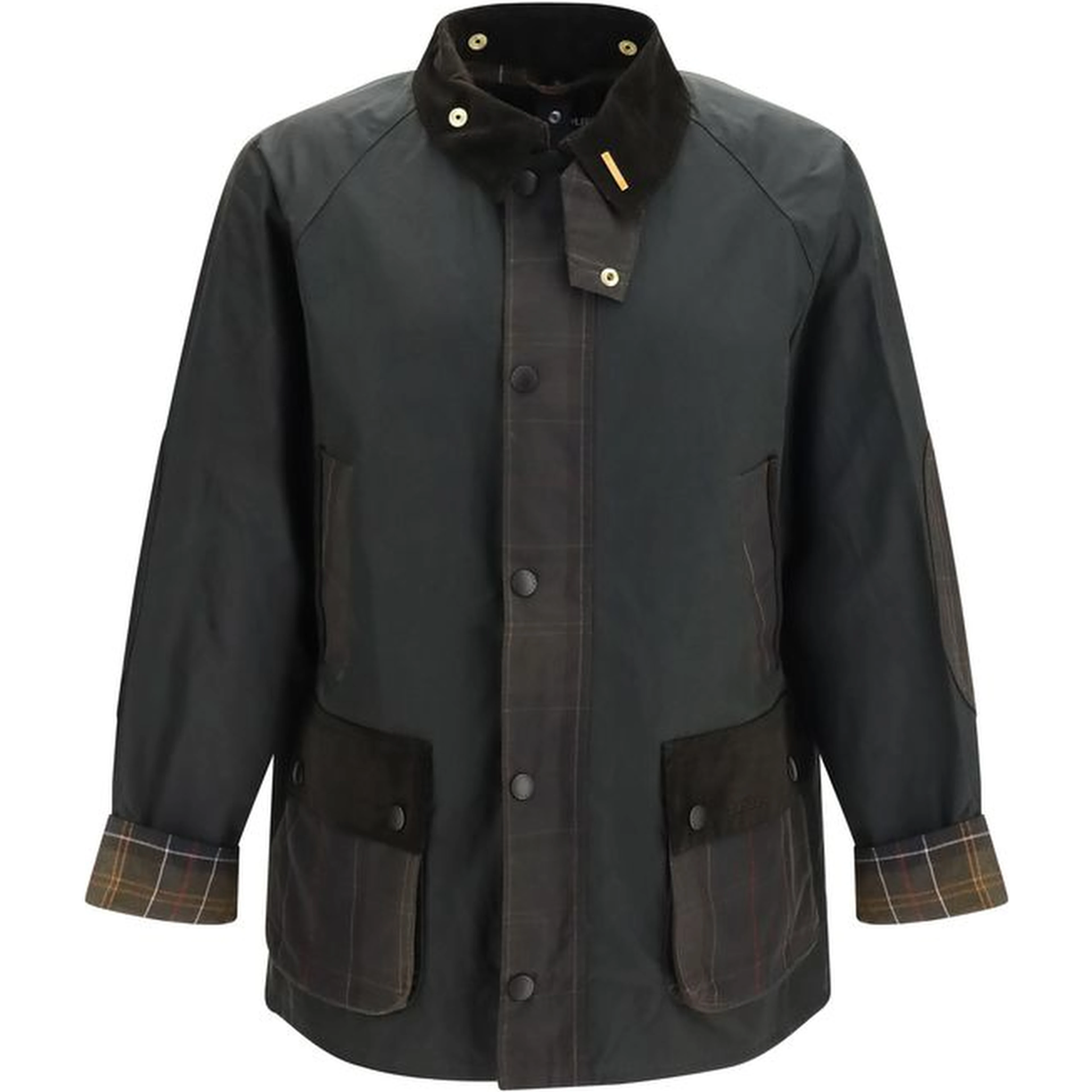 Bicolor Cotton Full-Length Jacket