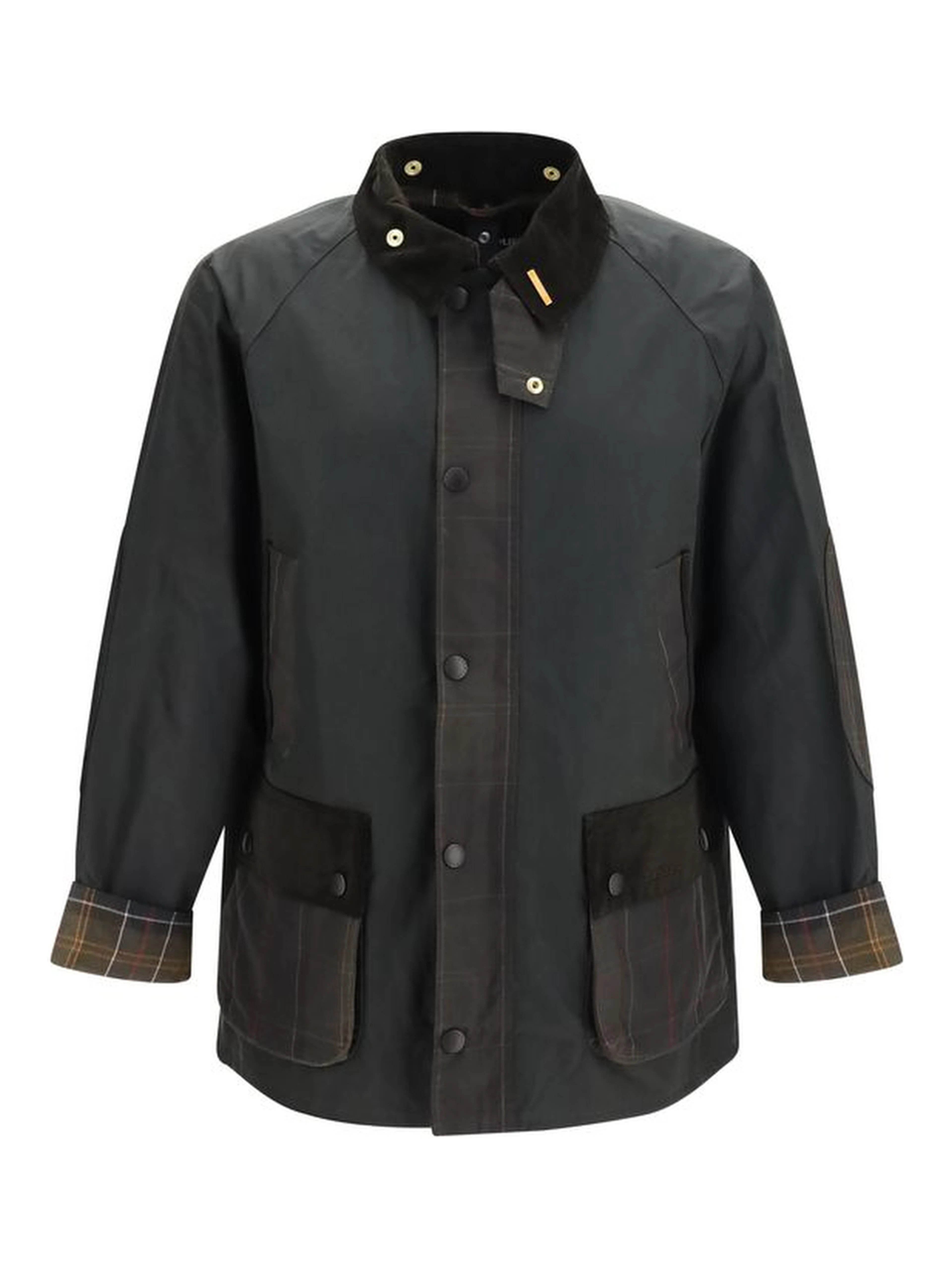 Bicolor Cotton Full-Length Jacket