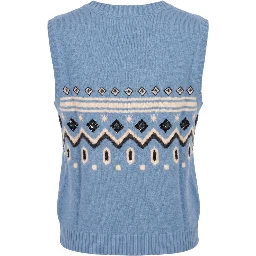 Blue Nylon Women Sweater Vest