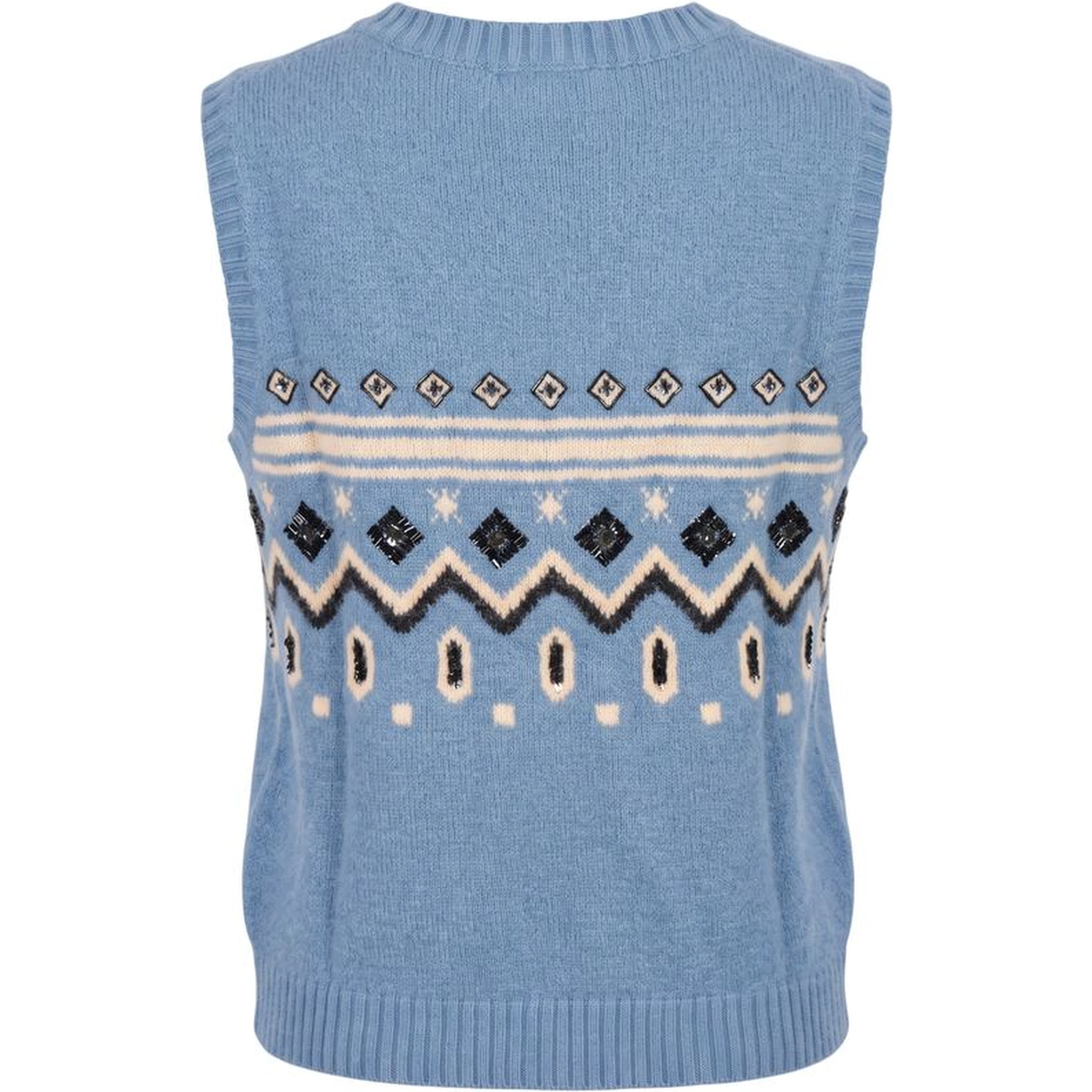 Blue Nylon Women Sweater Vest