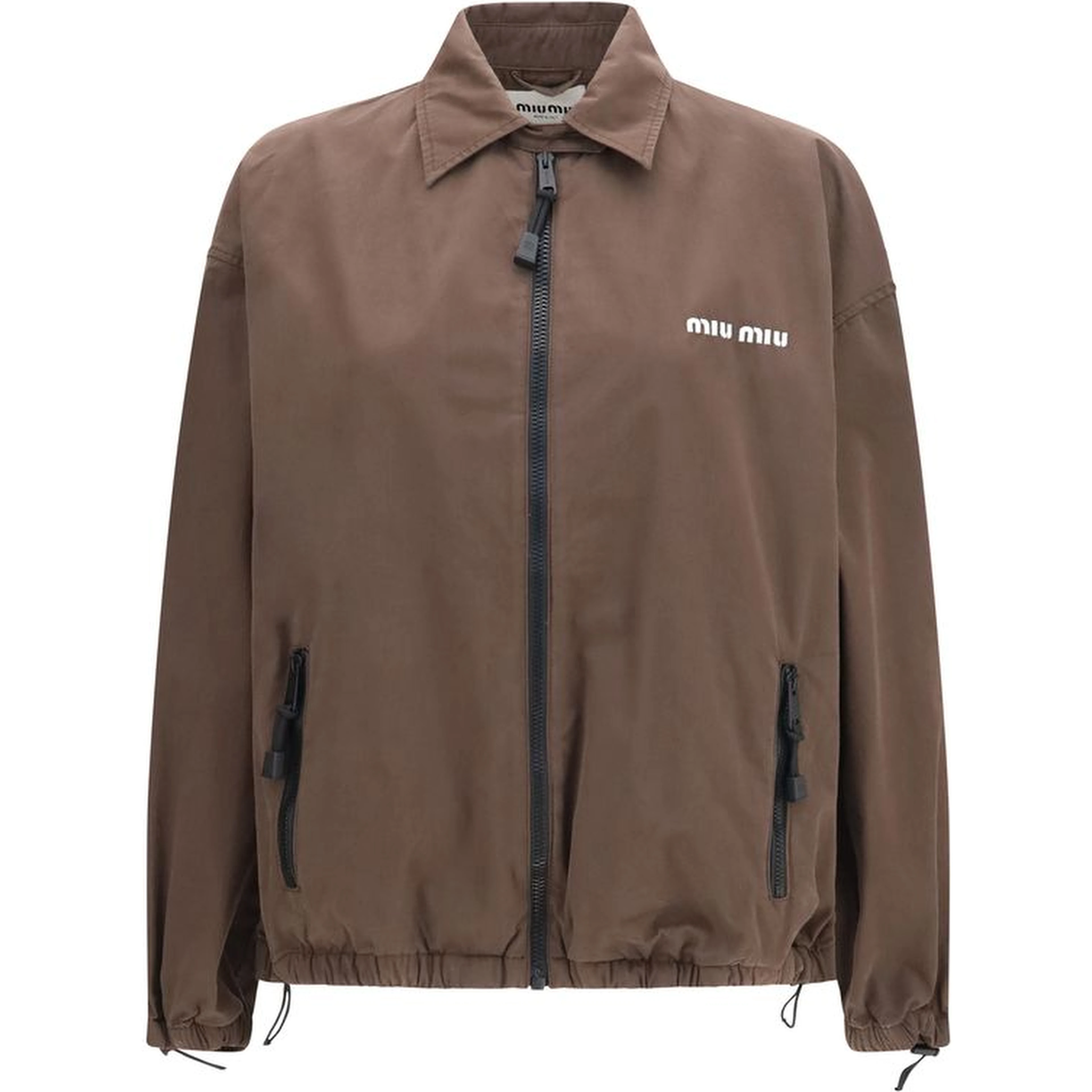 Brown Cotton Full-Length Jacket