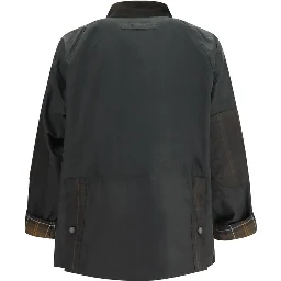 Bicolor Cotton Full-Length Jacket