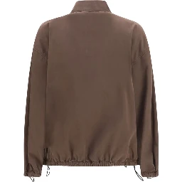 Brown Cotton Full-Length Jacket