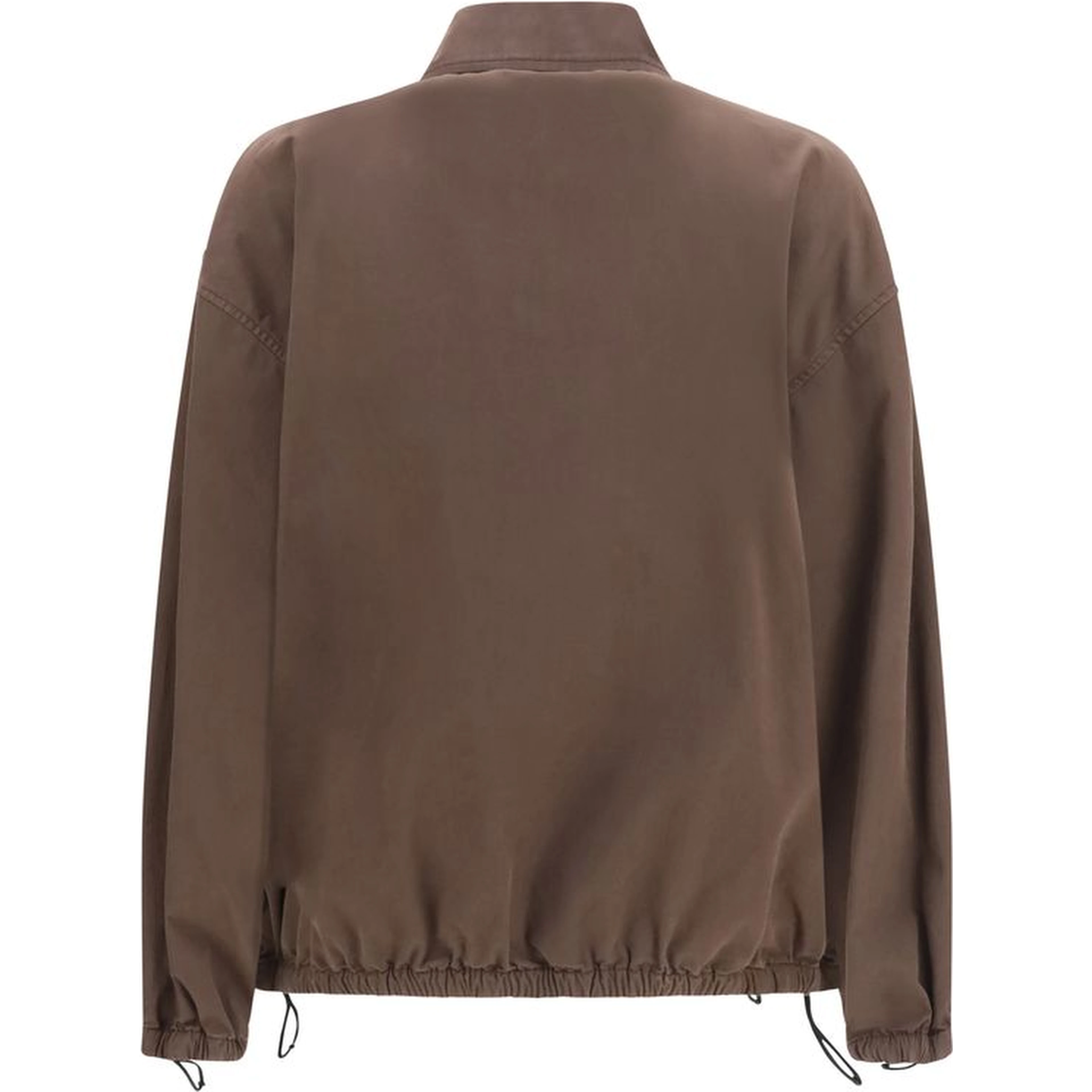 Brown Cotton Full-Length Jacket