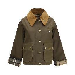 Bicolor Cotton Full-Length Jacket