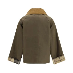 Bicolor Cotton Full-Length Jacket